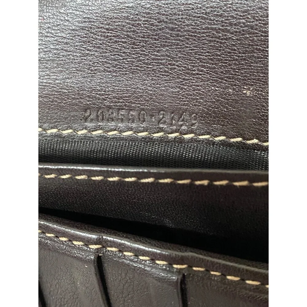 Gucci Brown GG Coated Canvas Leather Continental Bifold Wallet in Tan Brown with